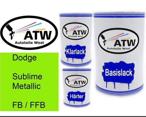 Dodge, Sublime Metallic, FB / FFB: 500ml Lackdose + 500ml Klarlack + 250ml Härter - Set, von ATW Autoteile West.
